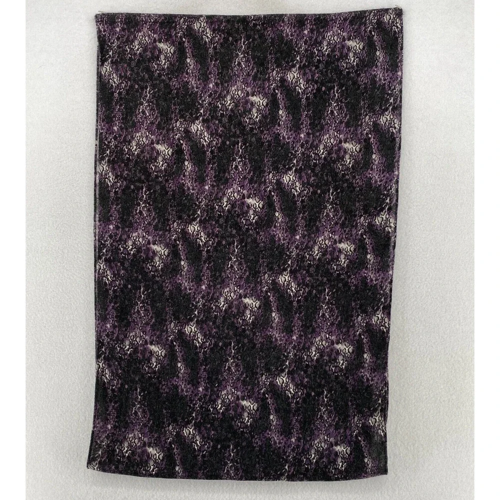 Scarf Womens OS Wool Blend Gauze Animal Print Snood Infinity Purple 19